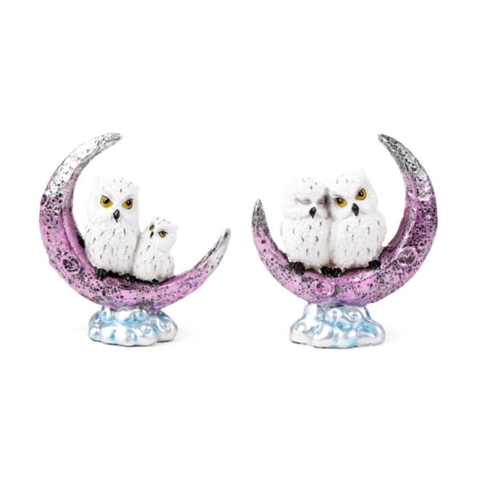 Figurka - Mądra stara magiczna sowa w półksiężycu