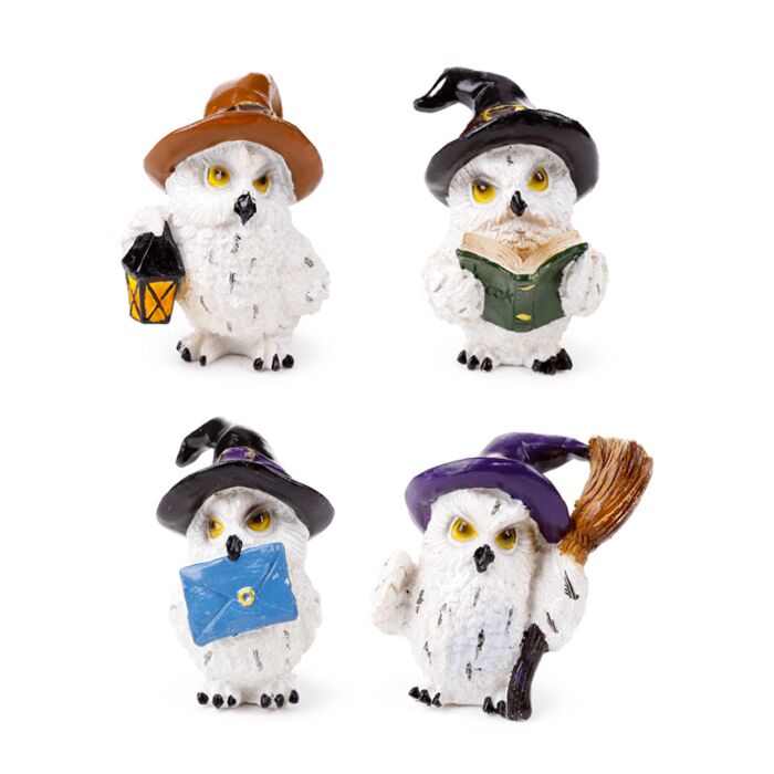 Figurka - Mądra Stara Magiczna Sowa Zaczarowany Uczeń