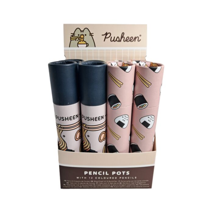 Kredki 12 sztuk w dużej tubie z motywem Pusheen Sushi Club