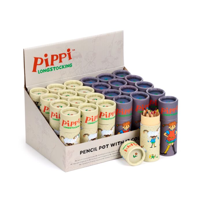 Kredki - 12 szt w tubie - Pippi Pończoszanka