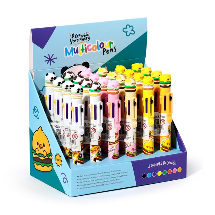 Długopis wielokolorowy (8 różnych kolorów wkładów) - Hamburger z toperem