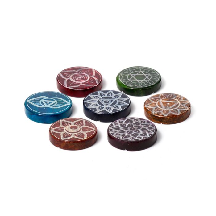 Popielnica na kadzidła rzeźbiony steatyt Chakra Okrągły - Ashcatcher