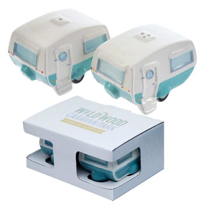 Solniczka i pieprzniczka z przyczepą