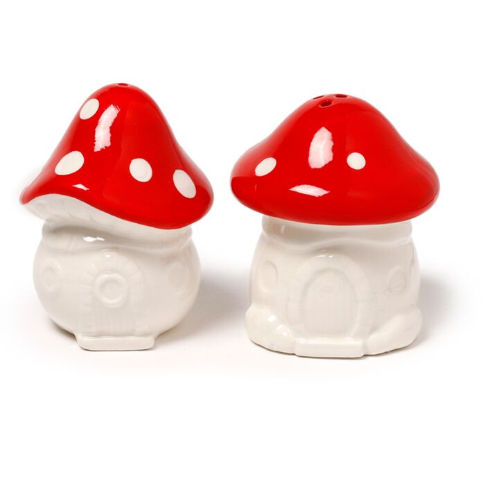 Solniczka i Pieprzniczka ceramiczna - Fairy Toadstool House’dom wróżki Muchomor’