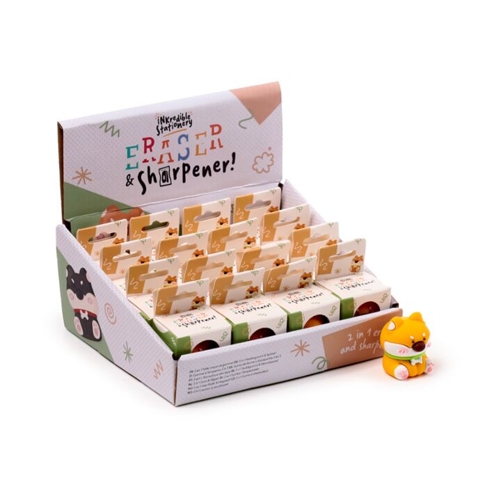 Temperówka i gumka 2 w 1 - Słodki piesek