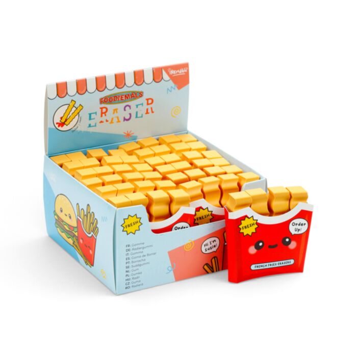 Zestaw 4 gumek do mazania w kształcie frytek Foodiemals