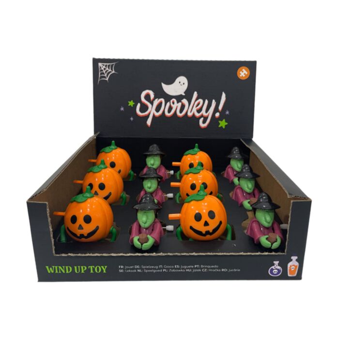 Nakręcana zabawka w kształcie czarownicy i dyni Spooky