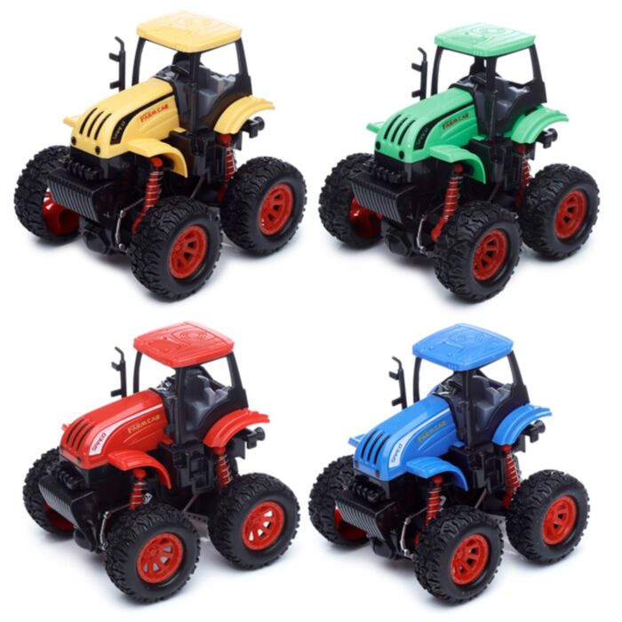 Zabawka z ręcznym napędem ’Naciągnij i puść’ 4x4 Traktor, ze zwierzątkiem 