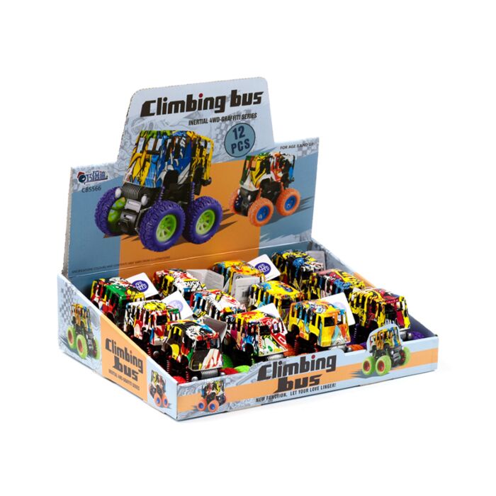 Zabawka z ręcznym napędem - Autobus z graffiti