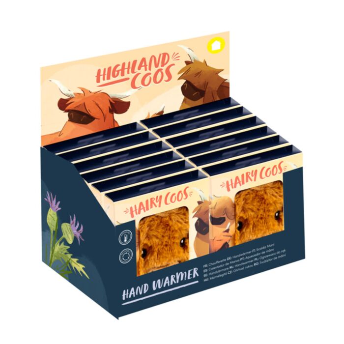 Pluszowy ogrzewacz do rąk w kształcie Highland Coo