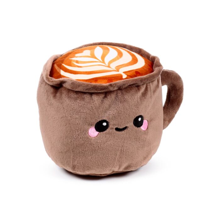 Pluszowy termofor  z nasionami pszenicy do mikrofalówki - Foodiemals Cappuccino