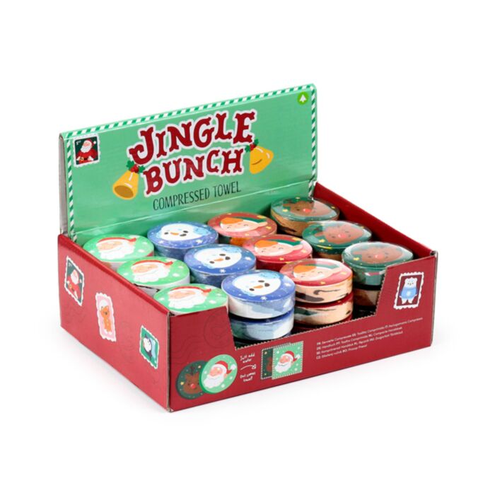 Skompresowany ręcznik podróżny z motywem Christmas Jingle Bunch
