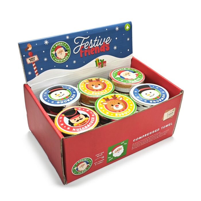 Skompresowany ręcznik podróżny z motywem Festive Friends Christmas