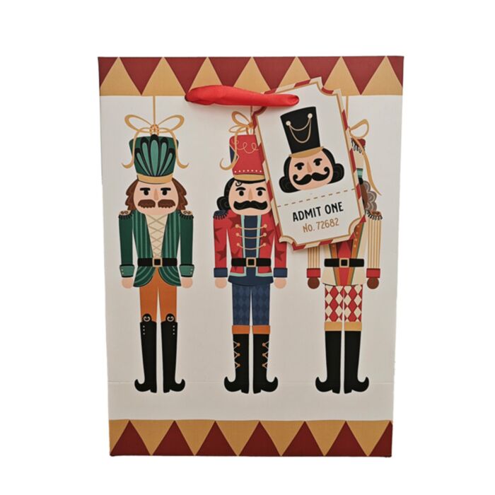 Torba na prezenty w rozmiarze M z motywem dziadka do orzechów