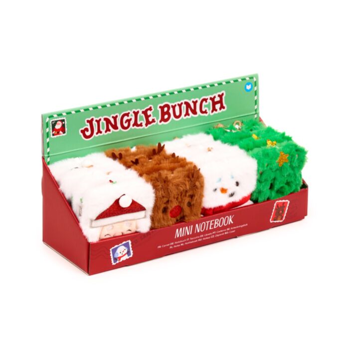 Notatnik w puszystej pluszowej okładce A7 - Christmas Jingle Bunch