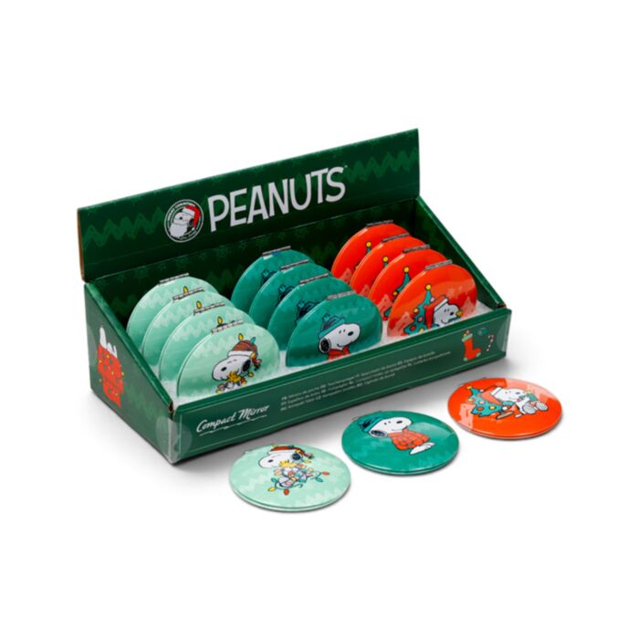 Lusterko kompaktowe z motywem Peanuts Christmas Snoopy & Woodstock Świąteczny