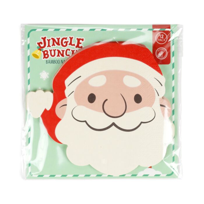 Serwetki papierowe w kształcie Świętego Mikołaja Jingle Bunch Christmas (12 sztuk)