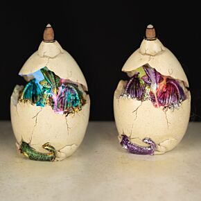 Popielnica na kadzidła LED z przepływem zwrotnym - Smok w jajku