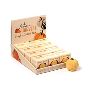 Kula do kąpieli w kształcie dyni z serii Autumn Harvest o zapachu dyniowych przypraw