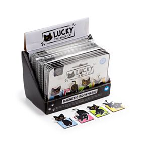 Zakładki magnetyczne do książek z motywem Lucky the Black Cat