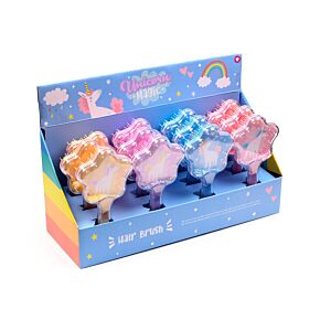 Szczotka do włosów brokatowa, kształt gwiazdy - Unicorn