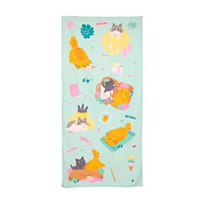 Ręcznik plażowy z mikrofibry z nadrukiem Bean & Co Cats
