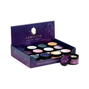 Puszka na świecę z wosku sojowego i kamieniami szlachetnymi