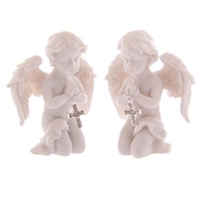 Figurka - Modlący się Cherubin z krzyżem
