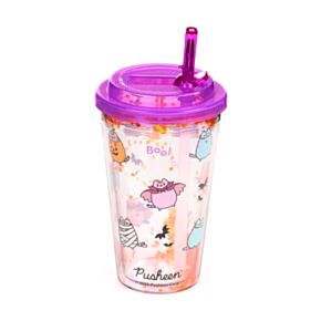 Kubek z podwójnymi ściankami i składaną słomką Pusheen Halloween