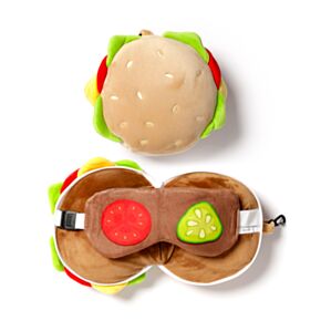 Poduszka podróżna Relaxeazzz z maską na oczy Fast Food Burger
