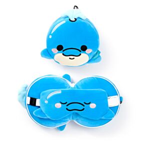 Poduszka podróżna Relaxeazzz z maską na oczy delfin Adoramals