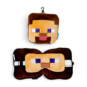 Poduszka podróżna Relaxeazzz z maską na oczy Minecraft Steve