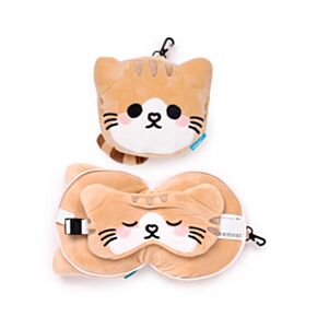Poduszka podróżna Relaxeazzz z maską na oczy kot Scottish Fold