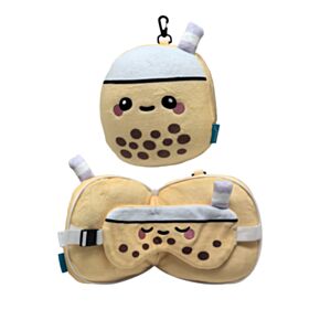 Poduszka podróżna Relaxeazzz z maską na oczy bubble tea Foodiemals