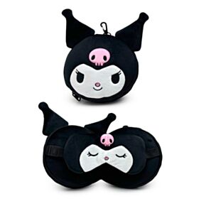 Poduszka podróżna Relaxeazzz z maską na oczy Kuromi Hello Kitty