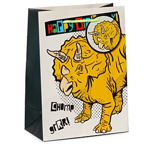 Torba na prezent Happy Birthday Dinozaury - rozmiar M Torba na prezent Happy Birthday Dinozaury - rozmiar M