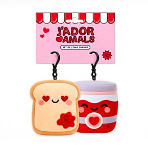 Zestaw 2 pluszowych mini breloków w kształcie tosta i dżemu Squidglys J'Adoramals