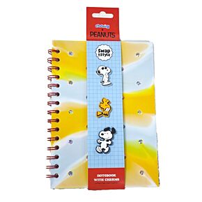 Silikonowy notatnik A5 Peanuts Snoopy & Woodstock z zawieszkami