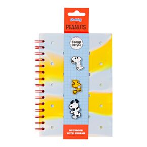 Silikonowy notatnik A5 Peanuts Snoopy & Woodstock z zawieszkami
