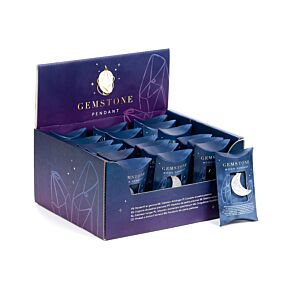 Wisiorek w kształcie księżyca z kamieniem leczniczym