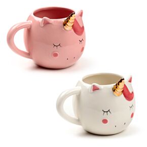 Kubek ceramiczny z uchwytem w kształcie jednorożca