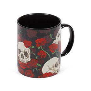 Kubek porcelanowy z czaszkami & różami