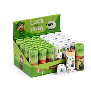 Kredki 12 sztuk w małej tubie z motywem Luck of the Irish