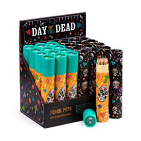 Kredki 12 sztuk w dużej tubie z motywem Day of the Dead