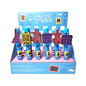 Długopis wielokolorowy (6 różnych kolorów wkładów) - Je t'aime Paris