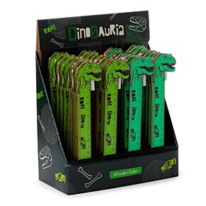 Linijka drewniana 15cm - Dinozaur