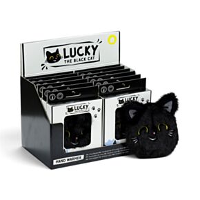 Pluszowy ogrzewacz do rąk w kształcie Lucky the Black Cat