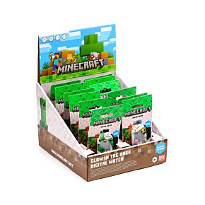 Zegarek cyfrowy silikonowy, świeci w ciemności- Minecraft