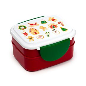 Pudełko na lunch Bento Clip ze sztućcami -Christmas Baker Street Gingerbread Pudełko na lunch Bento Clip ze sztućcami -Christmas Baker Street Gingerbread