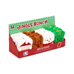Notatnik w puszystej pluszowej okładce A7 - Christmas Jingle Bunch